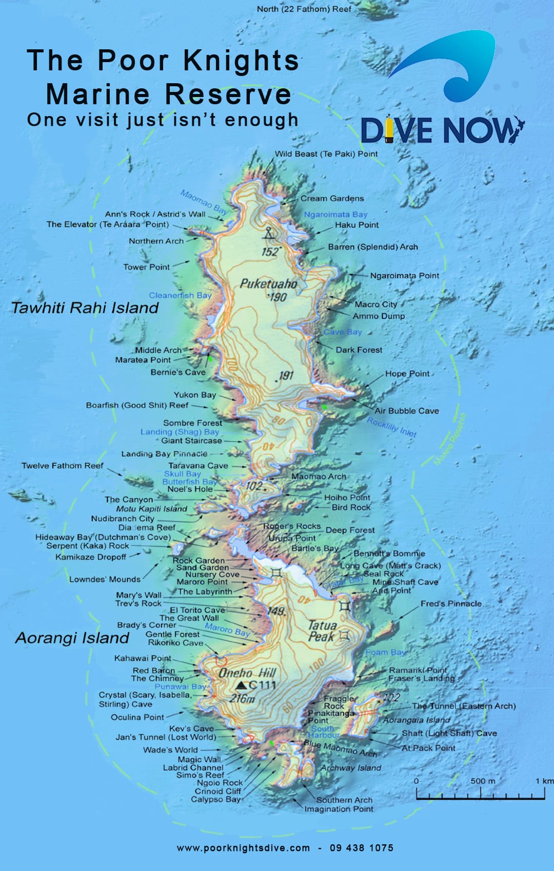 Poor Knights Islands Dive Site Map